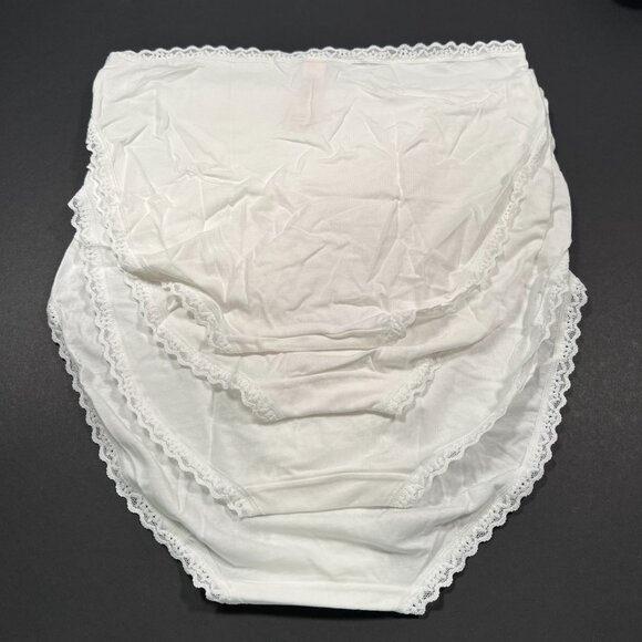 Victoria Secret Large L Brief Panties High Waist High Leg Cotton White Lot of 4 - Picture 5 of 6